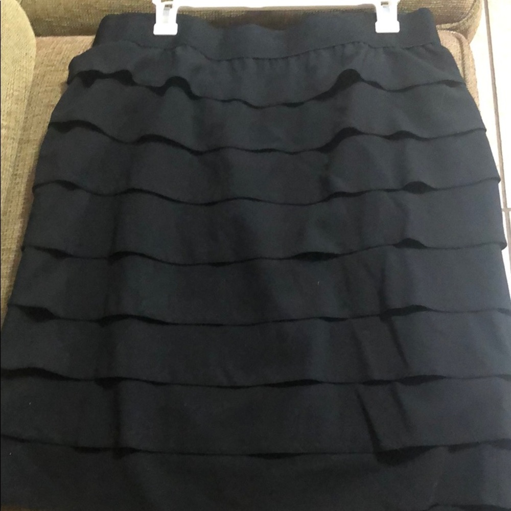 Elastic Waist Black Layered INC Skirt